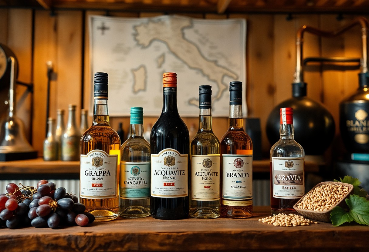 Differenze tra grappa, acquavite e brandy italiani. Approfondimento sulle specificità produttive e sulle aree di origine dei principali distillati italiani. 1